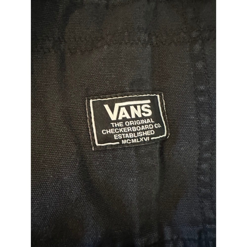 Vans Overalls Womens M Black Ground Work Canvas Bib Carpenter Workwear Pants - Picture 4 of 6